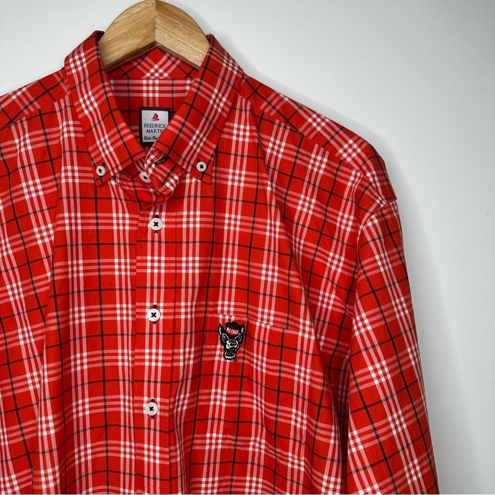 Fredrick Martin NC State Wolfpack Extra Fine Cotton Button Down Shirt Size XL